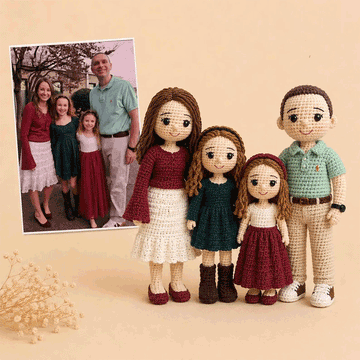 Custom Crochet Family Doll, Personalized Family Portrait, Family Memory Gift