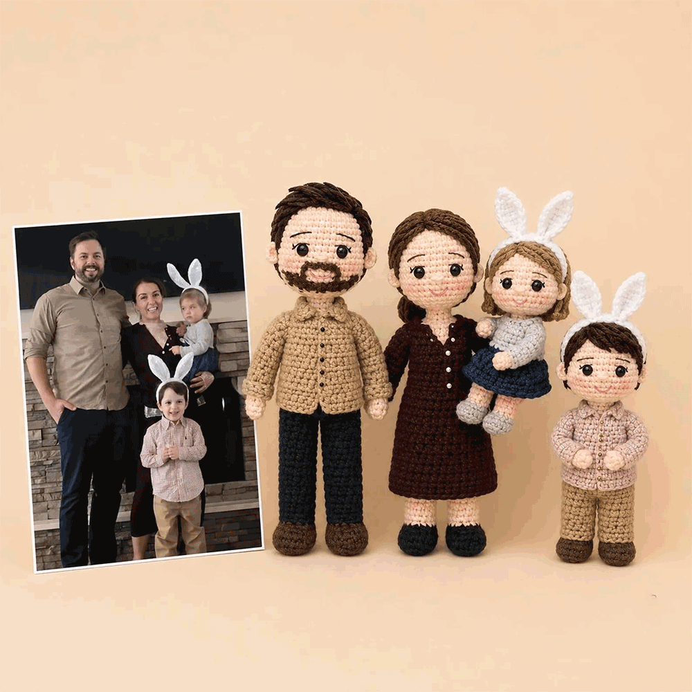 Custom Crochet Family Doll, Personalized Family Portrait, Family Memory Gift