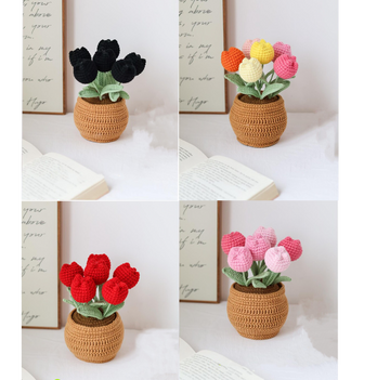 Crochet Tulip Flower in Pot