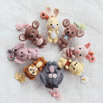 Handmade Winnie And Friends Keychain