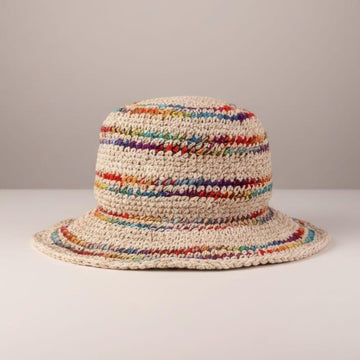 Men's Crochet Hemp Bucket Hat