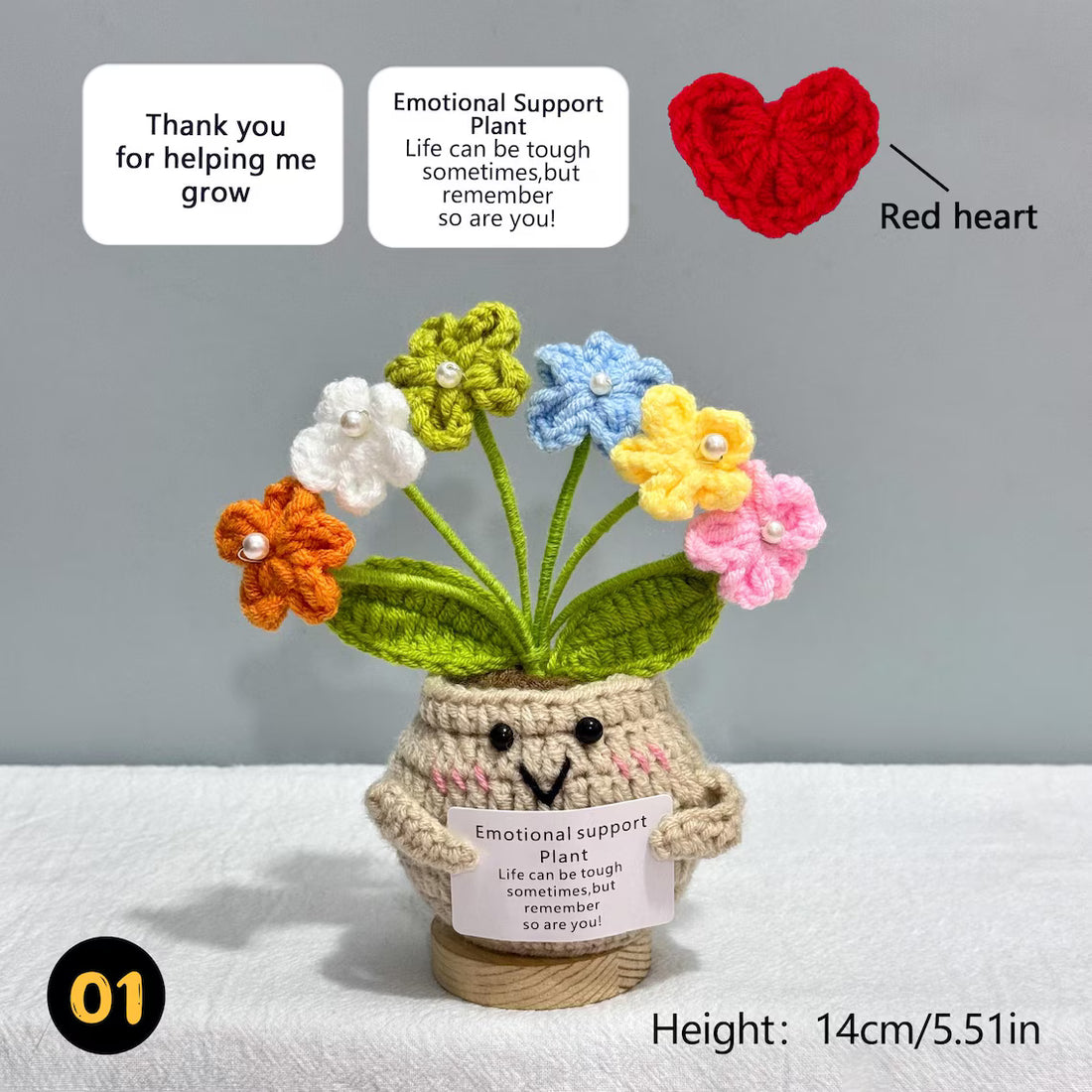Handmade Crochet Potted Flower, Emotional Support Plant