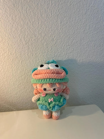 Handmade Crochet Doll Keychain – Cute Mini Doll Bag Charm Gift for Friend