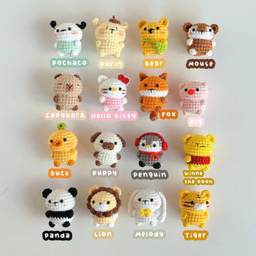 Crochet Animal Keychain Charm – Handmade Amigurumi