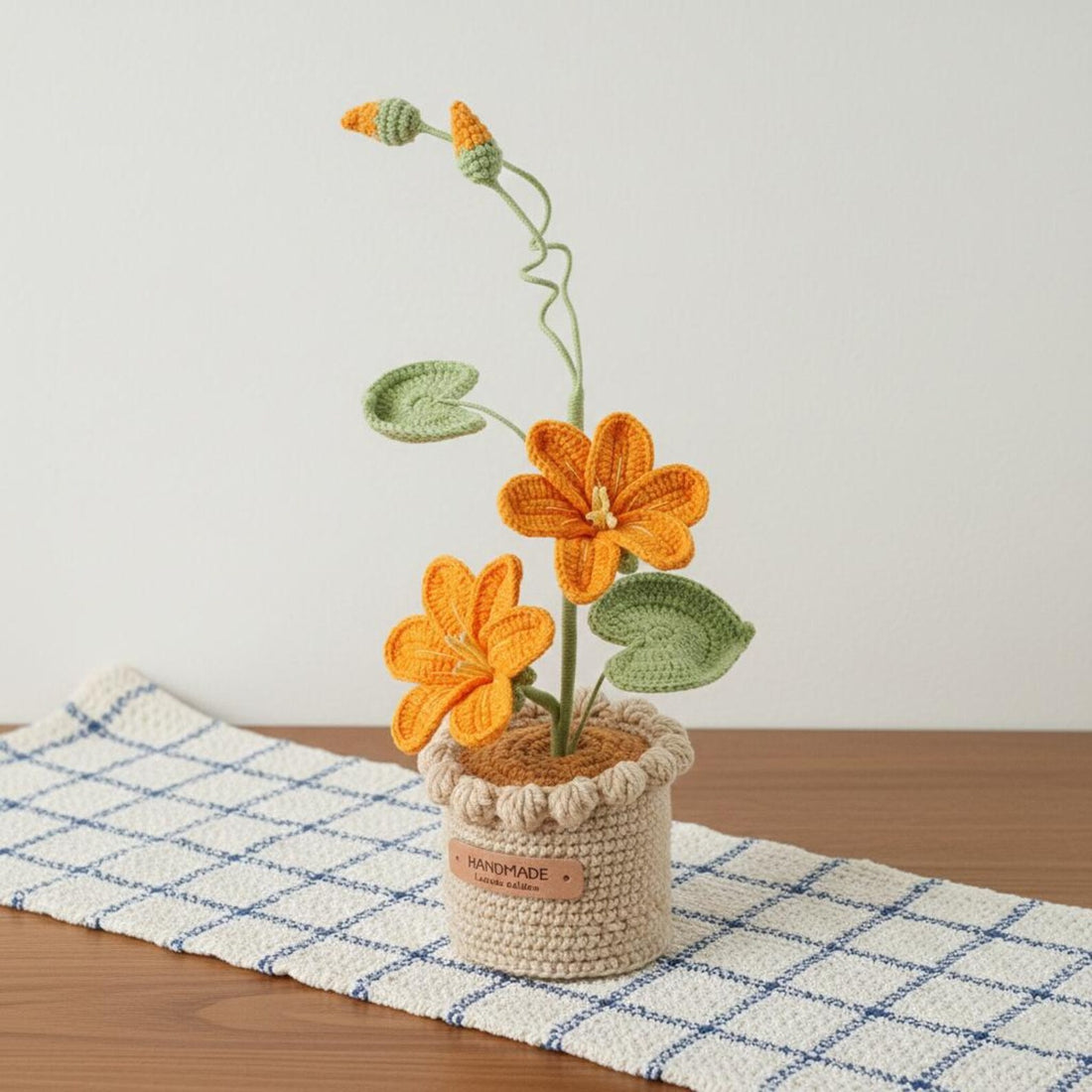 Handmade Crochet Potted Flowers - Colorful Table & Desk Decor | Unique Aesthetic Birthday Gift for Women