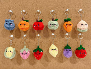 Fruits & Vegetables Crochet Keychain | Custom Handmade Bag Charm
