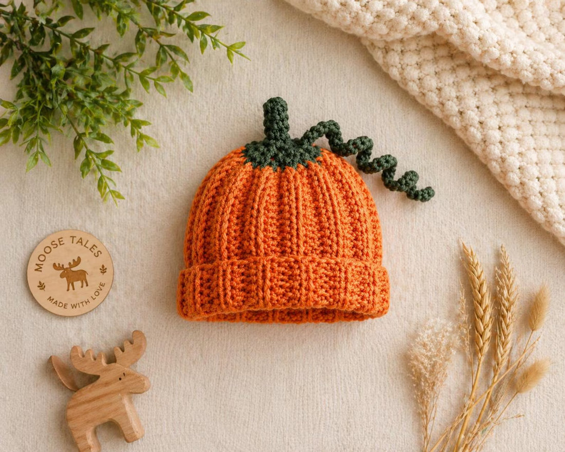 Handmade Crochet Baby Pumpkin Hat | Cute Newborn Halloween Costume