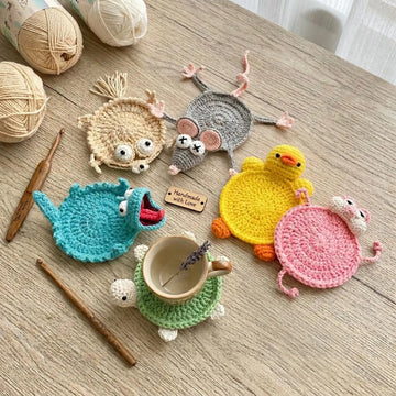 Handmade Animal Coaster, Funny Crochet Coaster, Cute Mug Rug