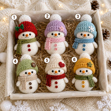 Handmade Christmas Plush Toy - Cute Crochet Snowman Amigurumi & Winter Holiday Decor