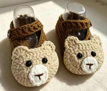 Handmade Crochet Baby Booties  Newborn Photo Prop & Shower Gift for 3 to 12 months