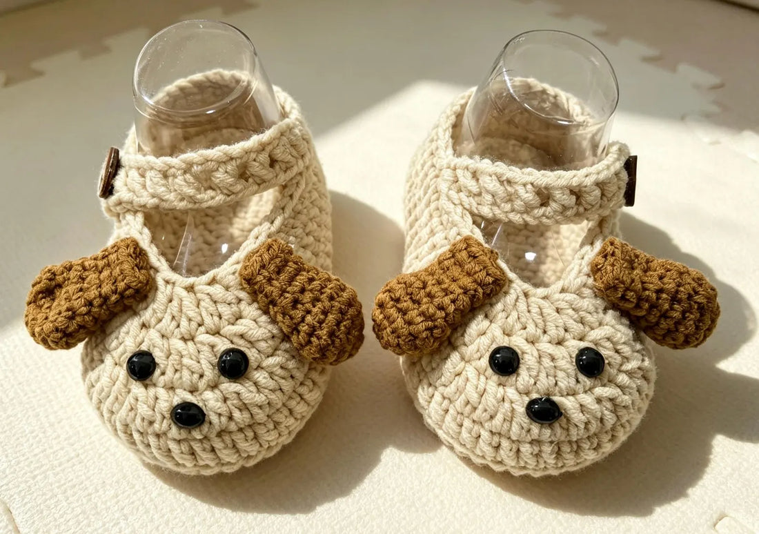 Handmade Crochet Baby Booties  Newborn Photo Prop & Shower Gift for 3 to 12 months