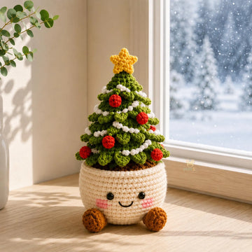 Crochet Christmas Pot Decor – Cute Secret Santa Gift & Stocking Stuffer