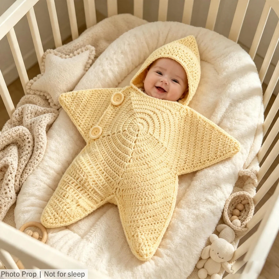 Handmade Crochet Star Baby Outfit & Newborn Photo Prop Baby Shower Gift