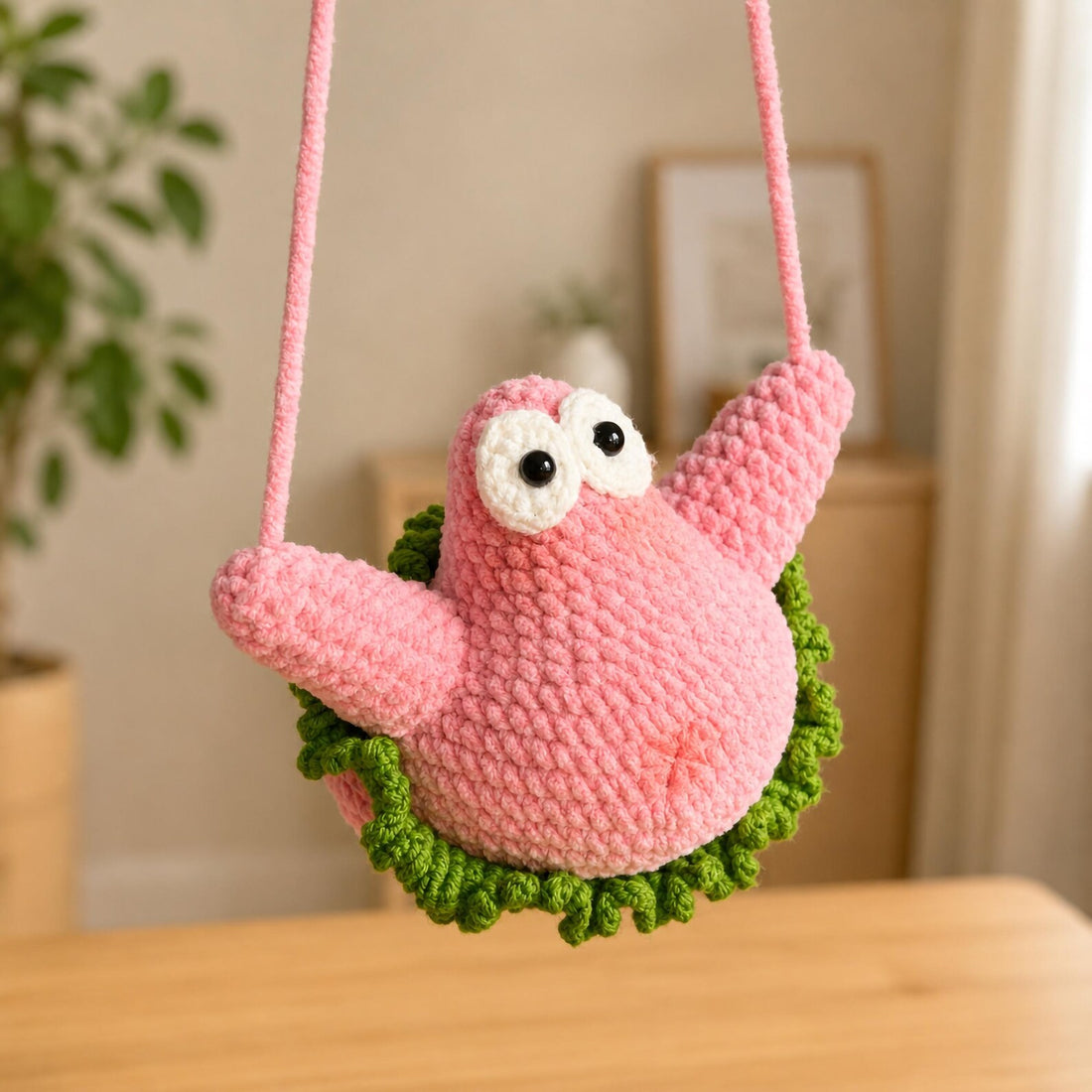 Handmade Crochet Ocean Car Charm - Cute Seafish & Sea Star Rearview Mirror Decor | Beach Vibe Bag Charm & Xmas Gift for Her