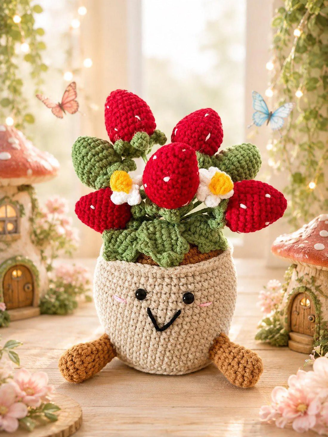 Crochet Forever Flower Bouquet with Custom Tag – Handmade Gift for Mom & Christmas Decor