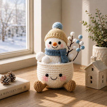 Handmade Crochet Winter Plush – Cute Office Decor & Xmas Gift Idea