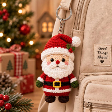 Handmade Crochet Christmas Ornaments, Santa Reindeer Snowman, Car Mirror Charm, Christmas Tree Decor, Backpack Charm,Xmas Gift